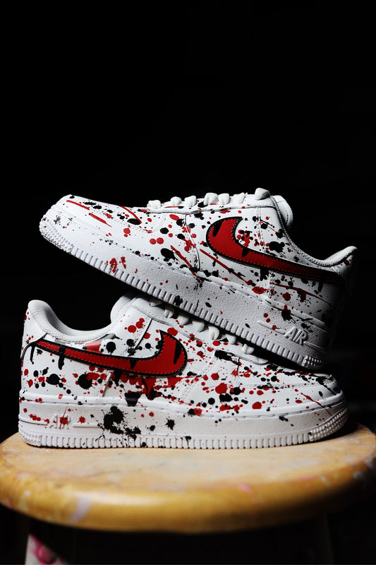 Low-Top Leather Sneaker Drip Splatter