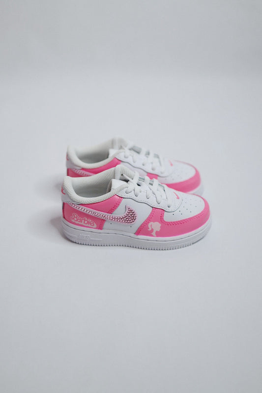 Low-Top Leather Sneaker Hot Pink Bling — Sample Pair