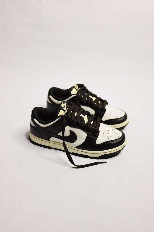 Aged Low-Top Court Sneaker Panda "Cooked" Black Cream Beige Low-Top Leather Sneaker Unisex