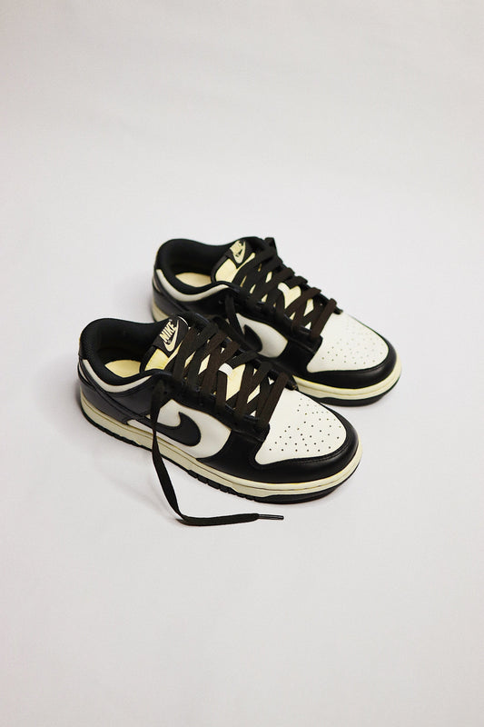 Aged Low-Top Court Sneaker Panda "Cooked" Black Cream Beige Low-Top Leather Sneaker Unisex