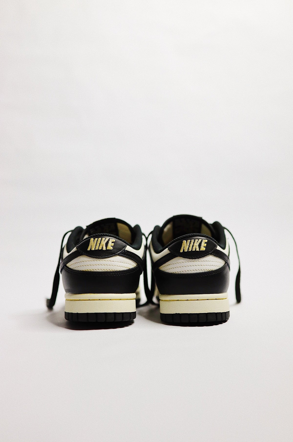 Aged Low-Top Court Sneaker Panda "Cooked" Black Cream Beige Low-Top Leather Sneaker Unisex