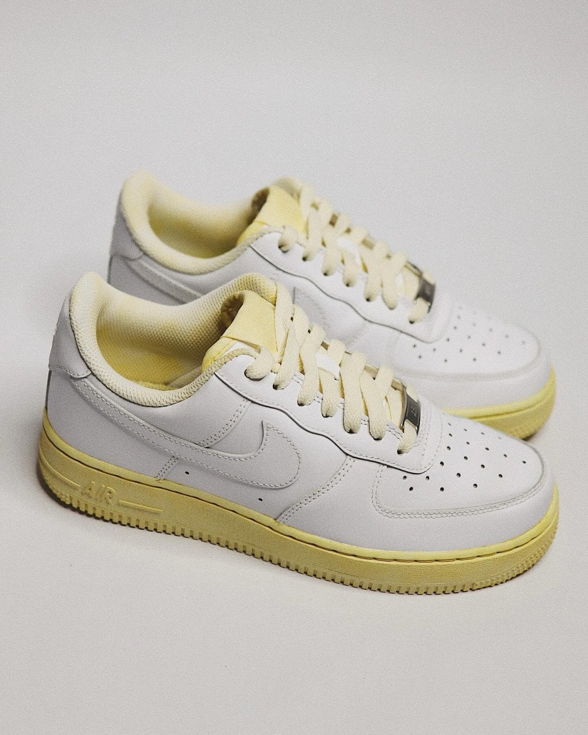 Aged Low-Top Leather Sneaker "Butter" White and Cream Beige Unisex