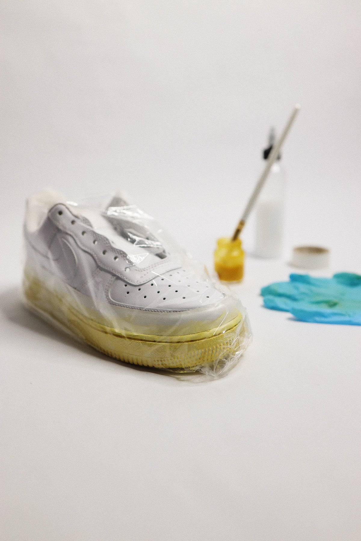 Aged Low-Top Leather Sneaker "Butter" White and Cream Beige Unisex