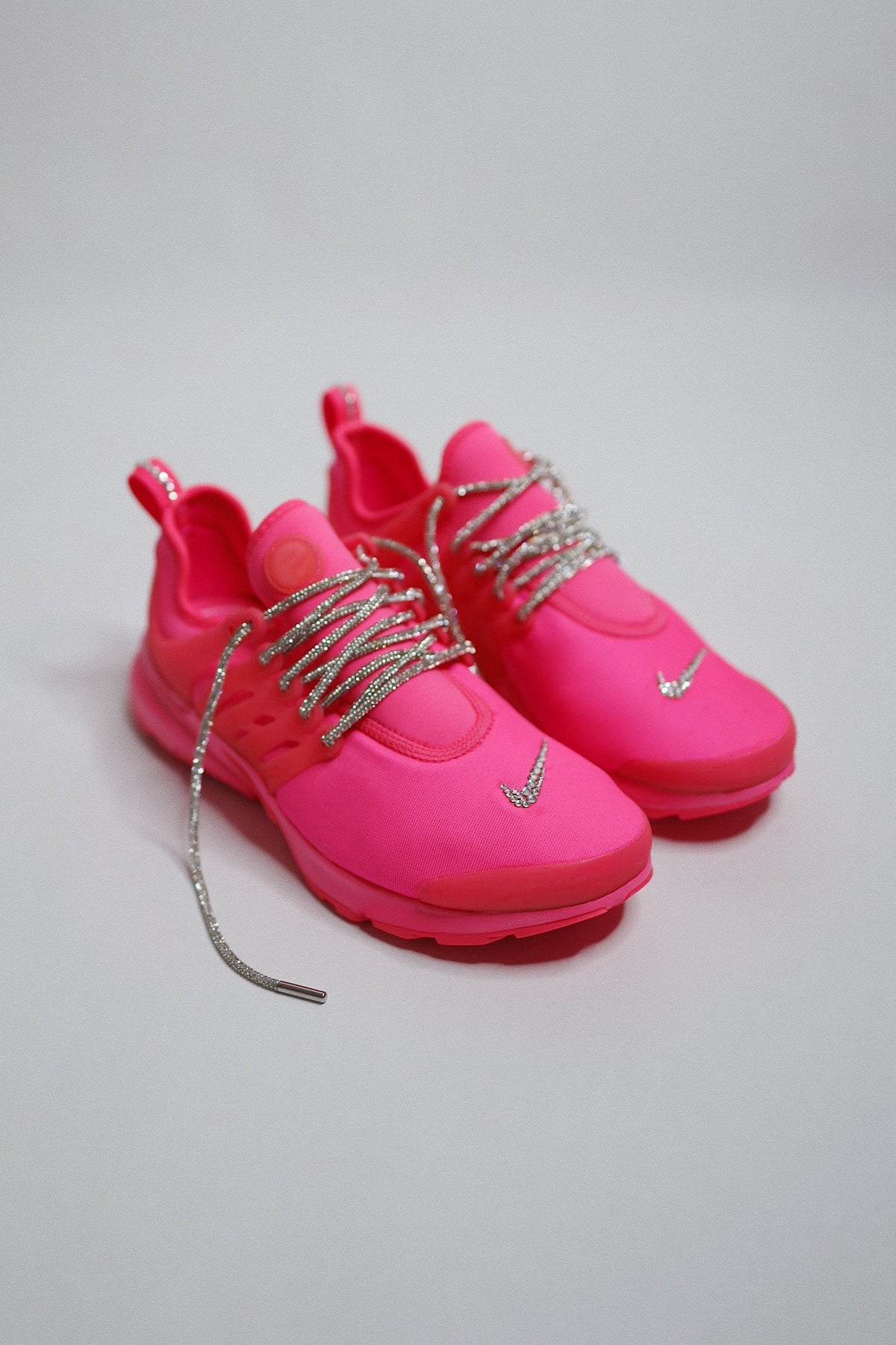 Hot Pink Slip-On Knit Sneaker Bling — Sample Pair