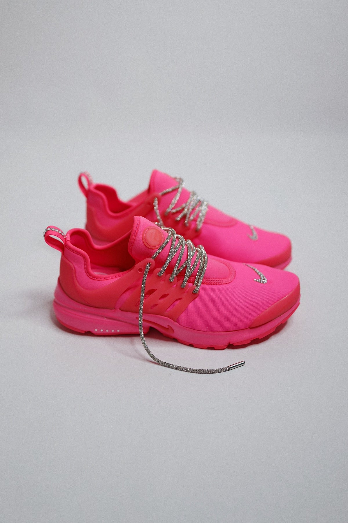 Hot Pink Slip-On Knit Sneaker Bling — Sample Pair