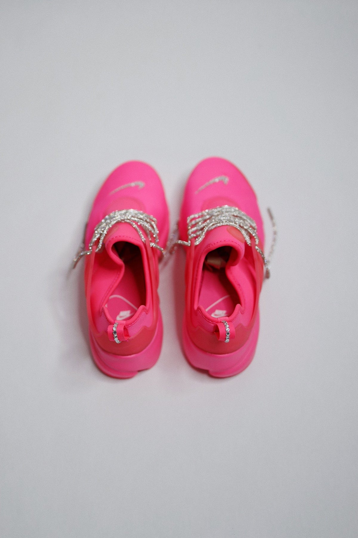 Hot Pink Slip-On Knit Sneaker Bling — Sample Pair