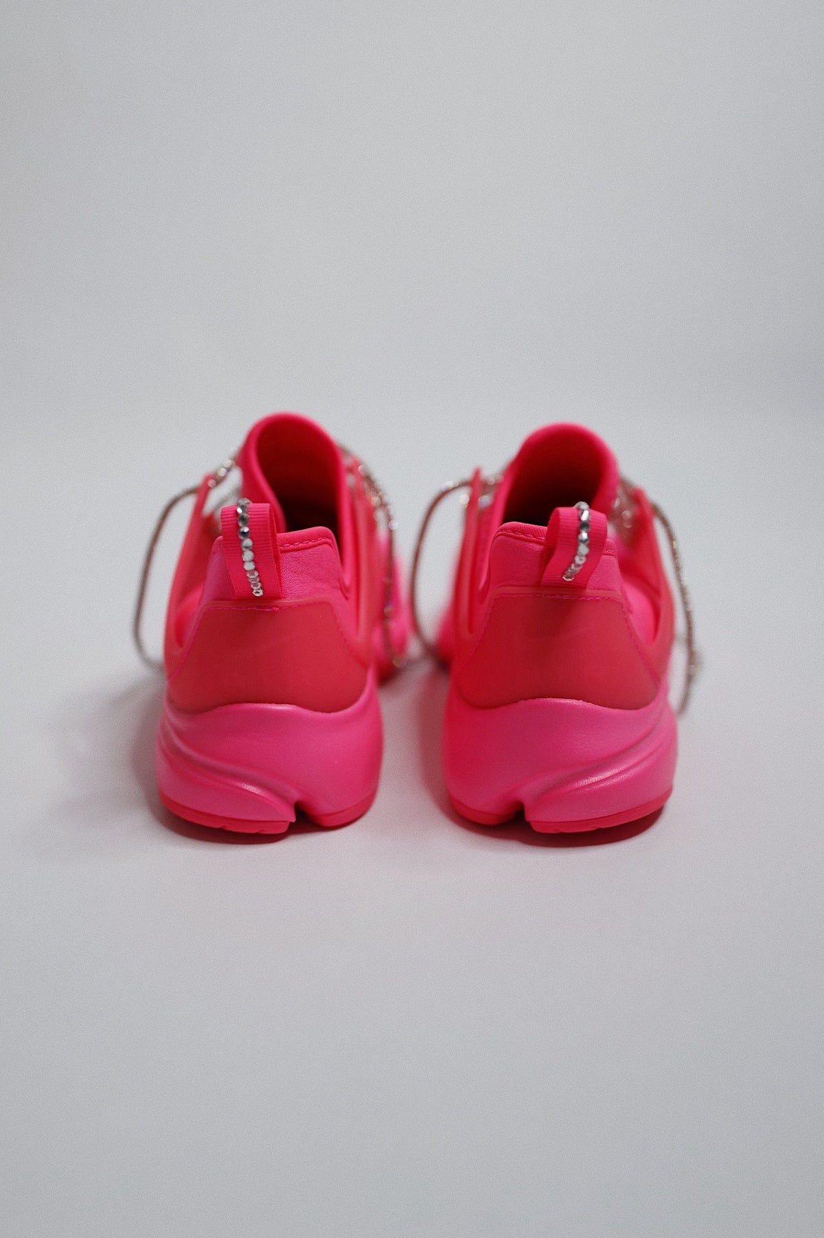 Hot Pink Slip-On Knit Sneaker Bling — Sample Pair