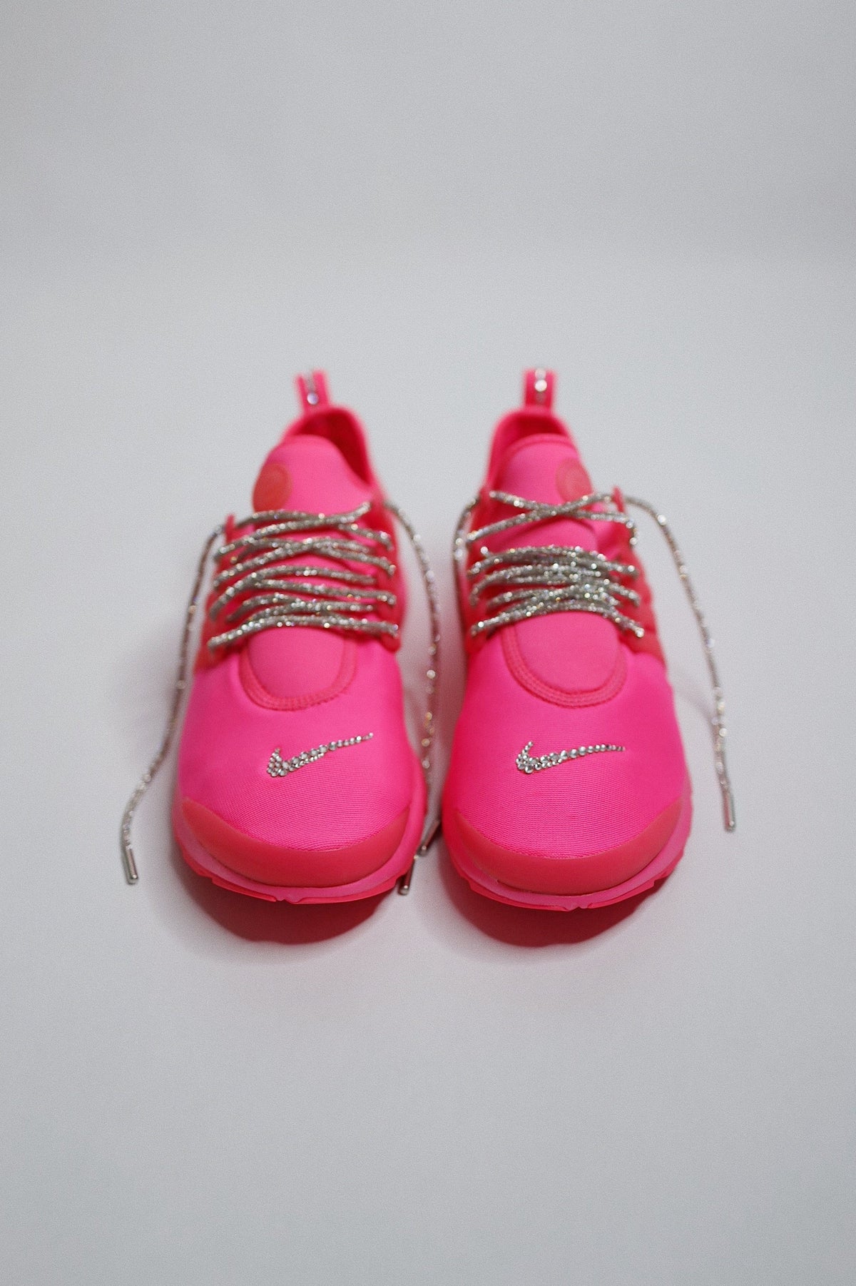 Hot Pink Slip-On Knit Sneaker Bling — Sample Pair