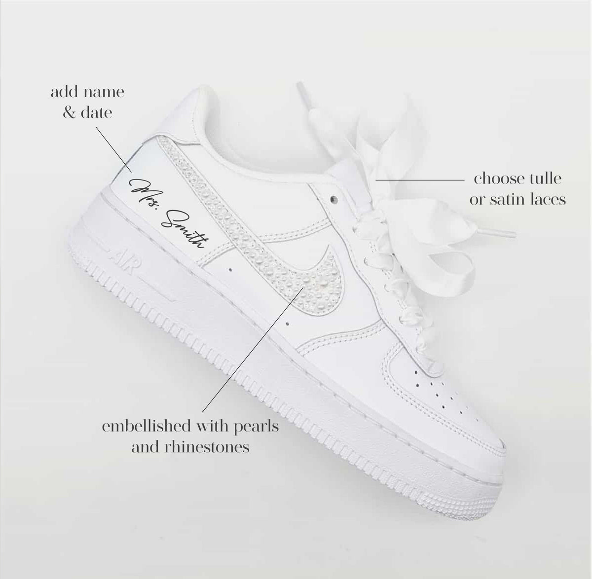 Custom wedding sneakers detail