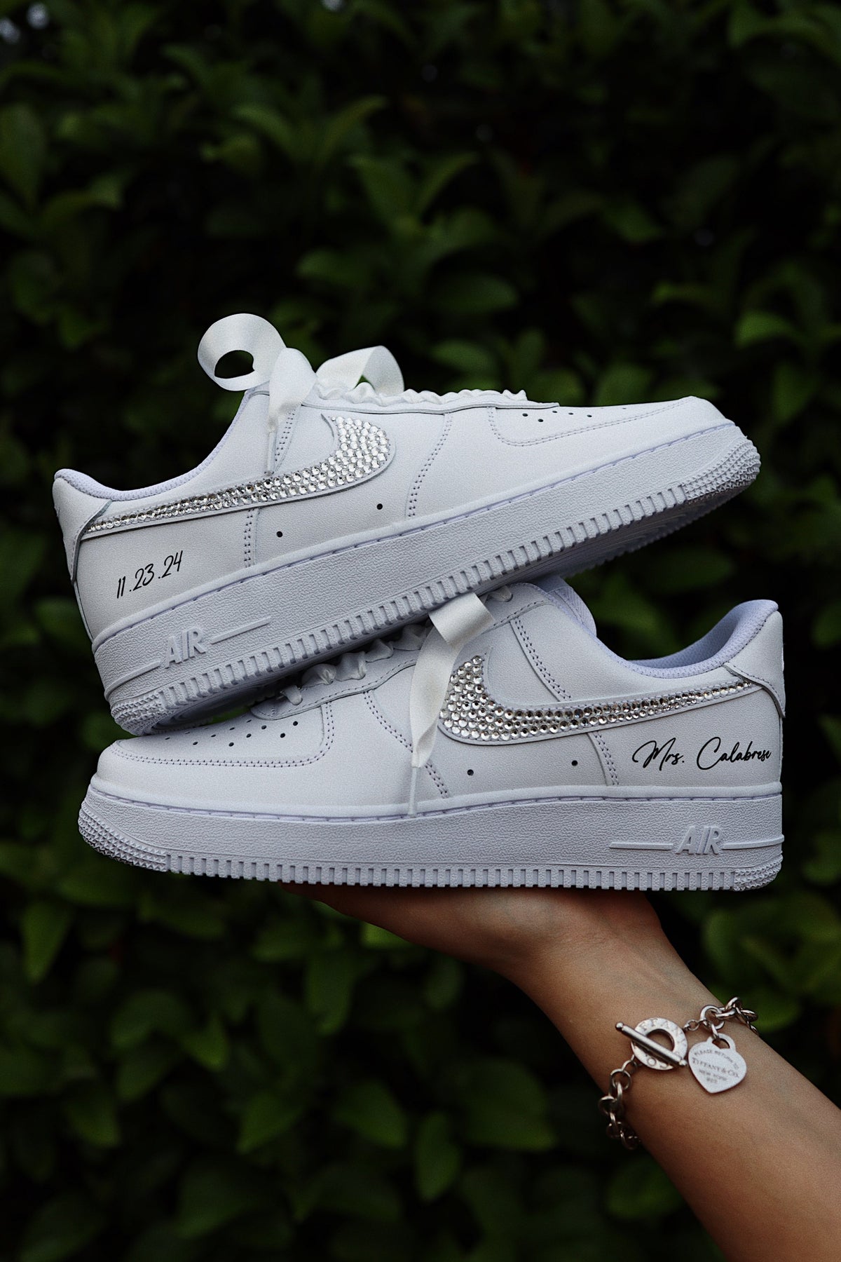 Low-Top Leather Sneaker Crystals