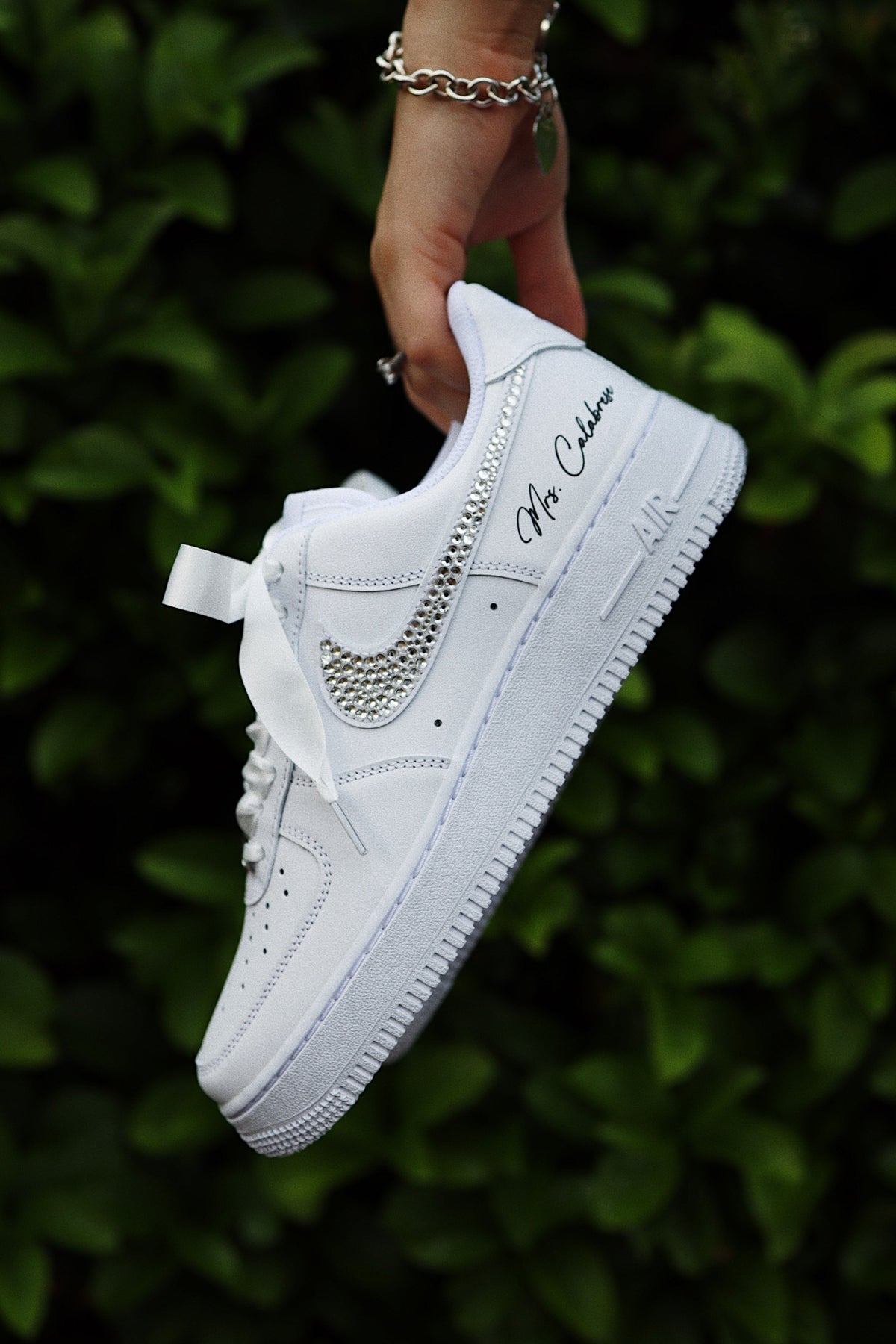 Low-Top Leather Sneaker Crystals