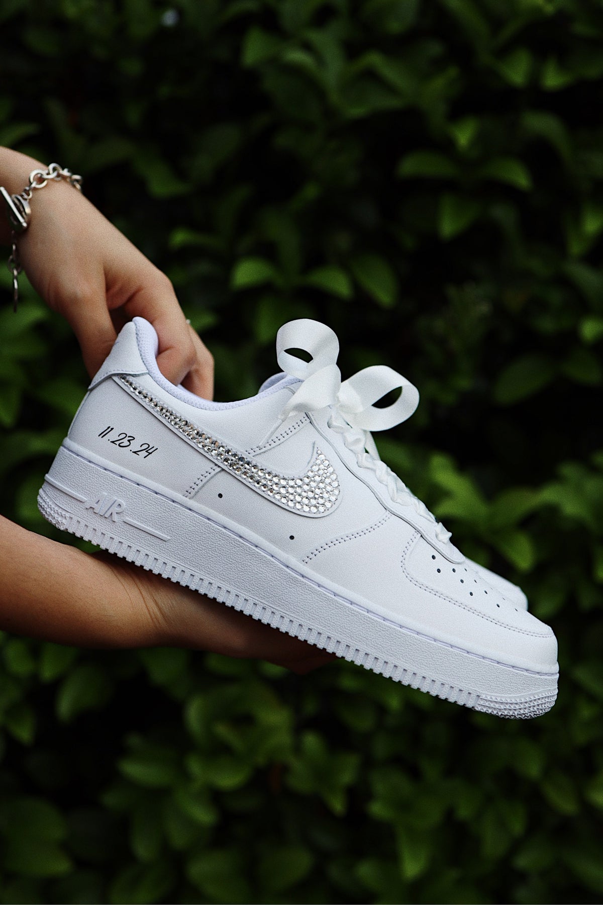 Low-Top Leather Sneaker Crystals