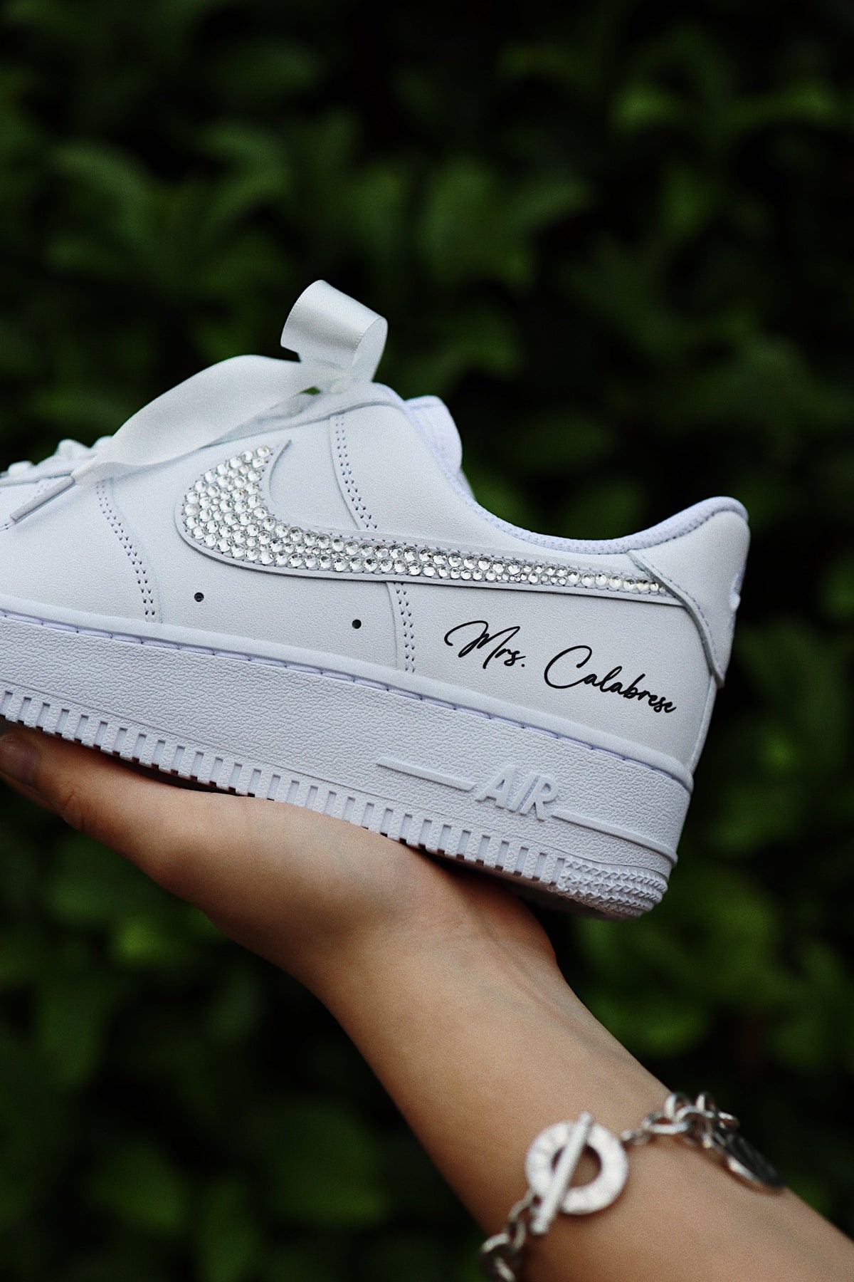 Low-Top Leather Sneaker Crystals
