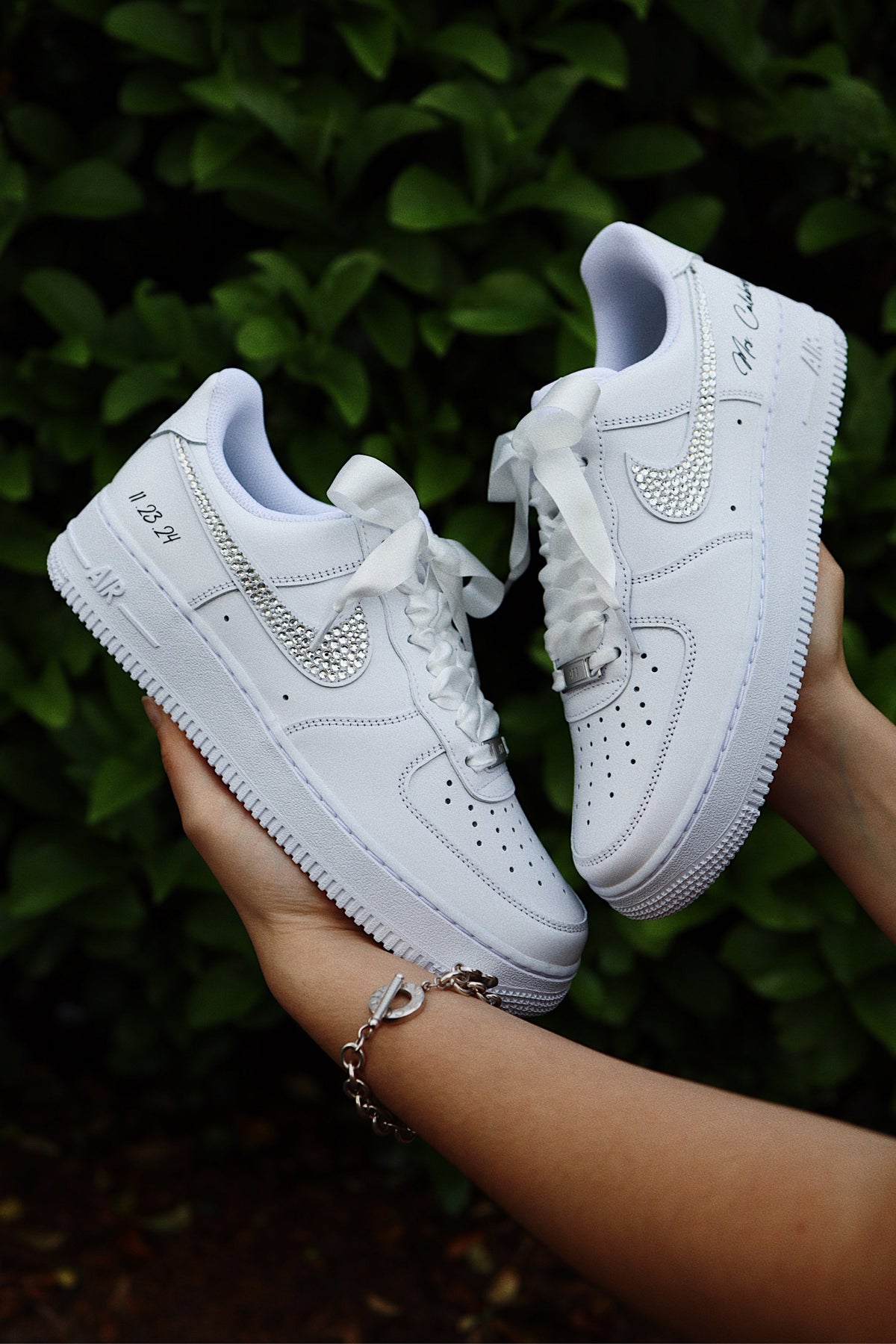 Low-Top Leather Sneaker Crystals