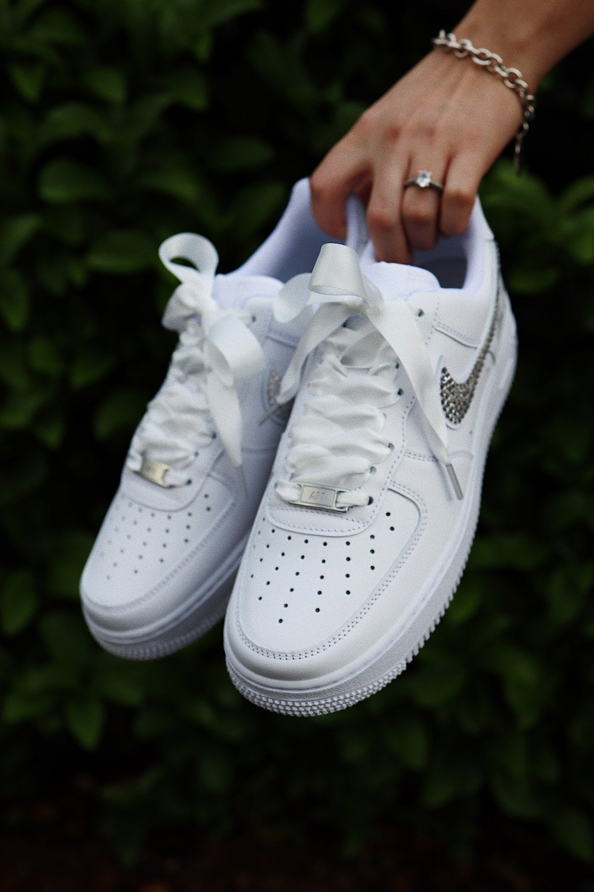 Low-Top Leather Sneaker Crystals