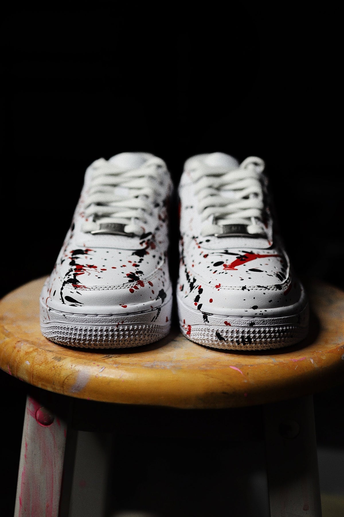 Low-Top Leather Sneaker Drip Splatter
