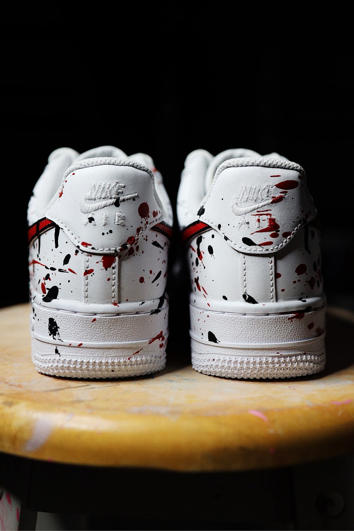 Low-Top Leather Sneaker Drip Splatter