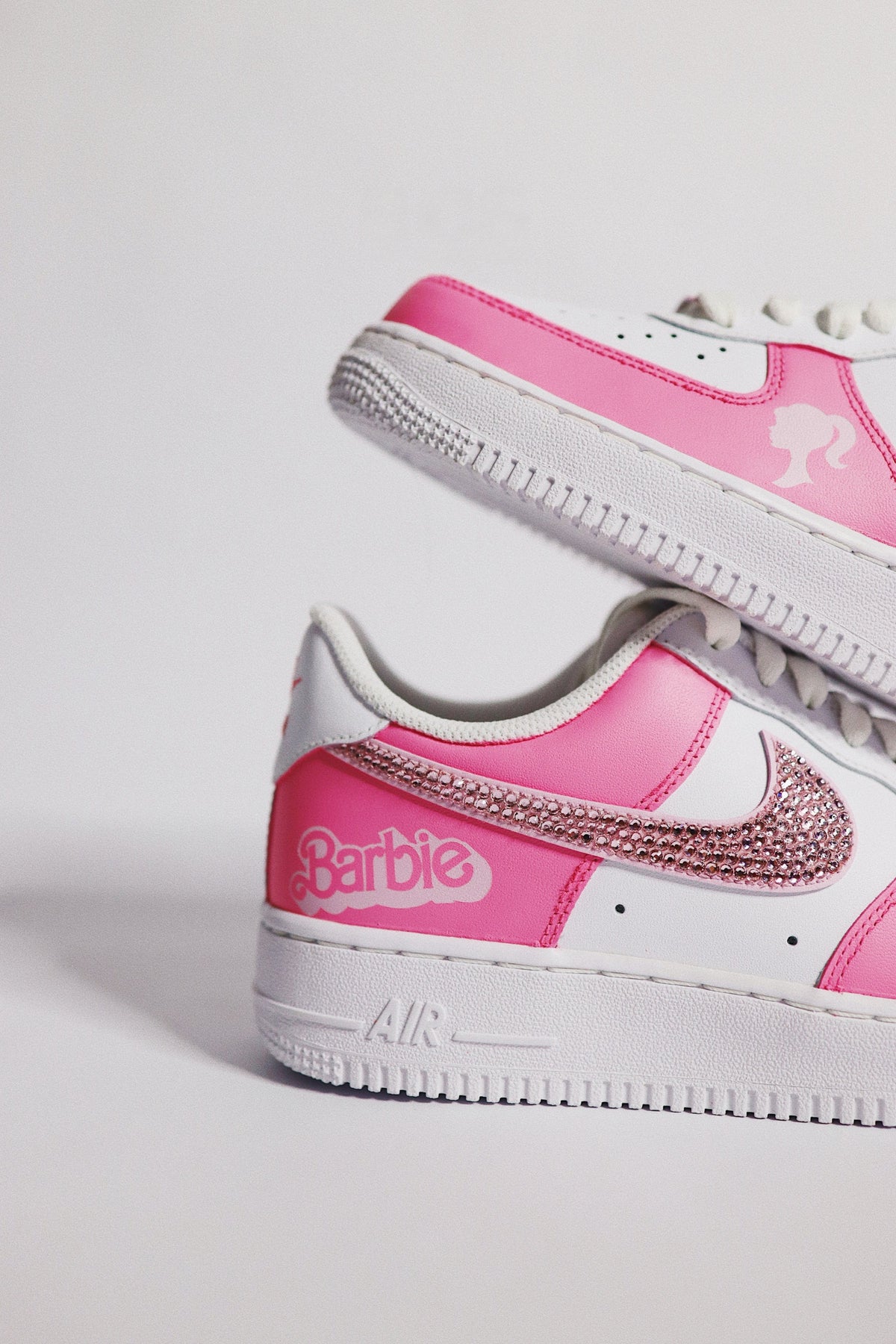 Low-Top Leather Sneaker Hot Pink Bling
