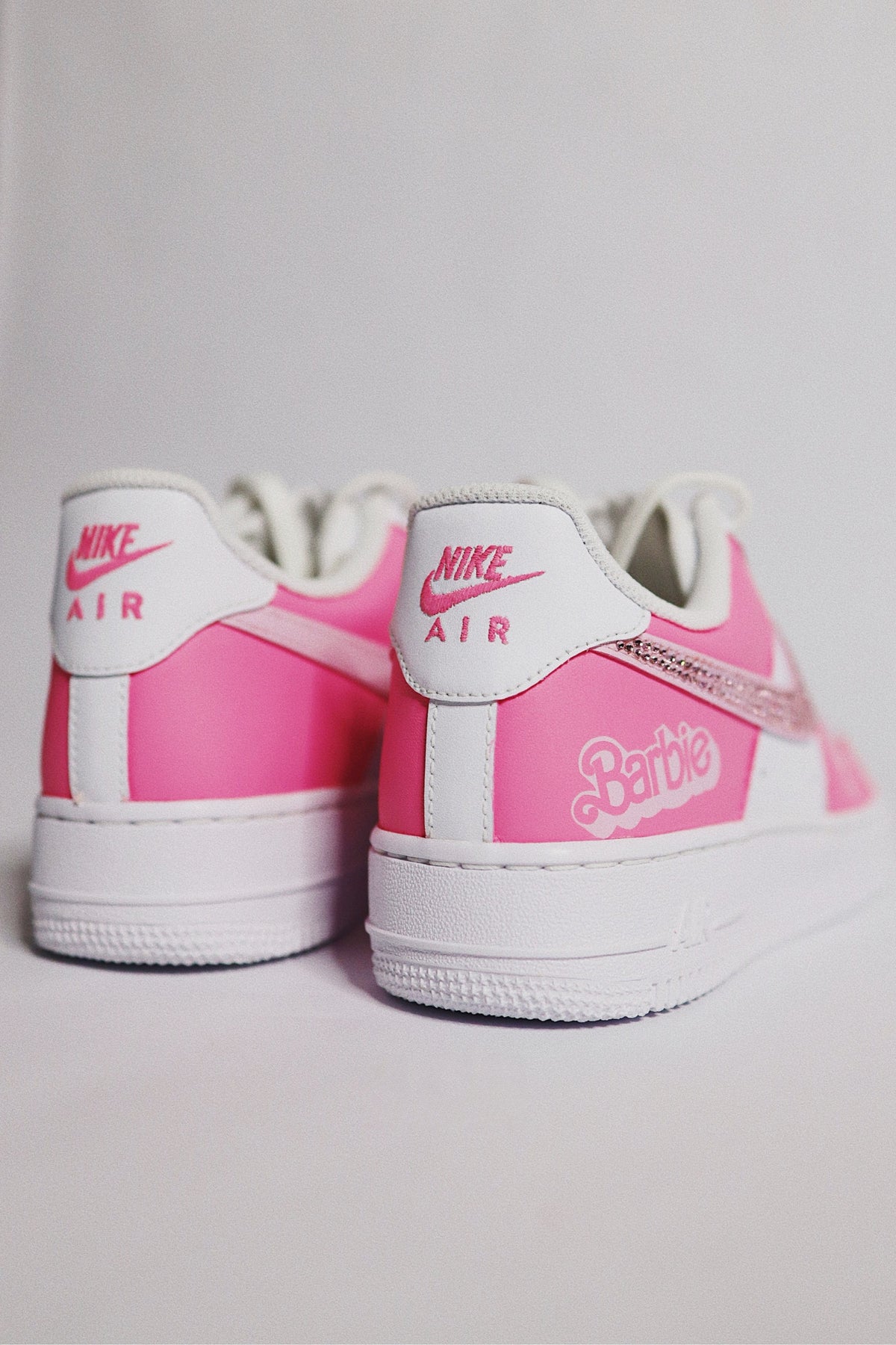 Low-Top Leather Sneaker Hot Pink Bling