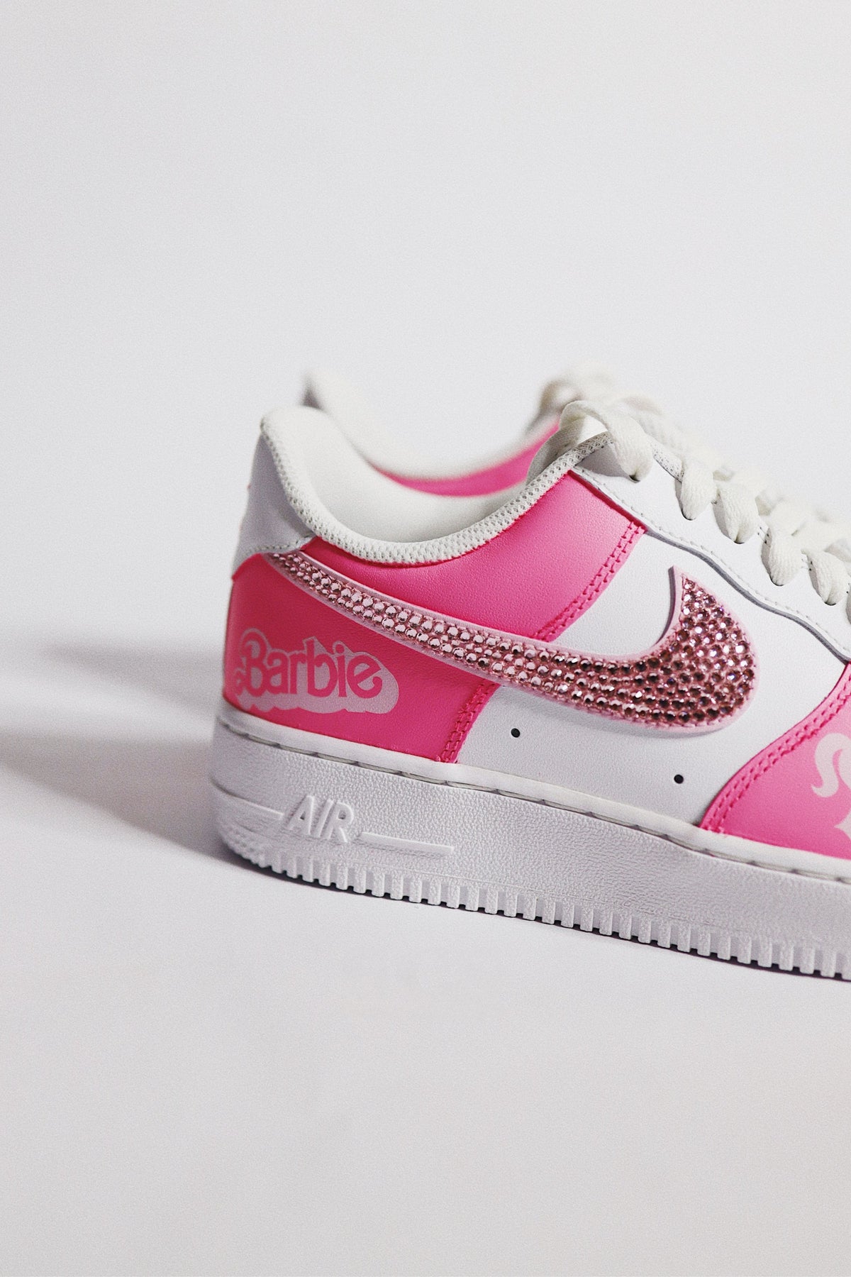 Low-Top Leather Sneaker Hot Pink Bling