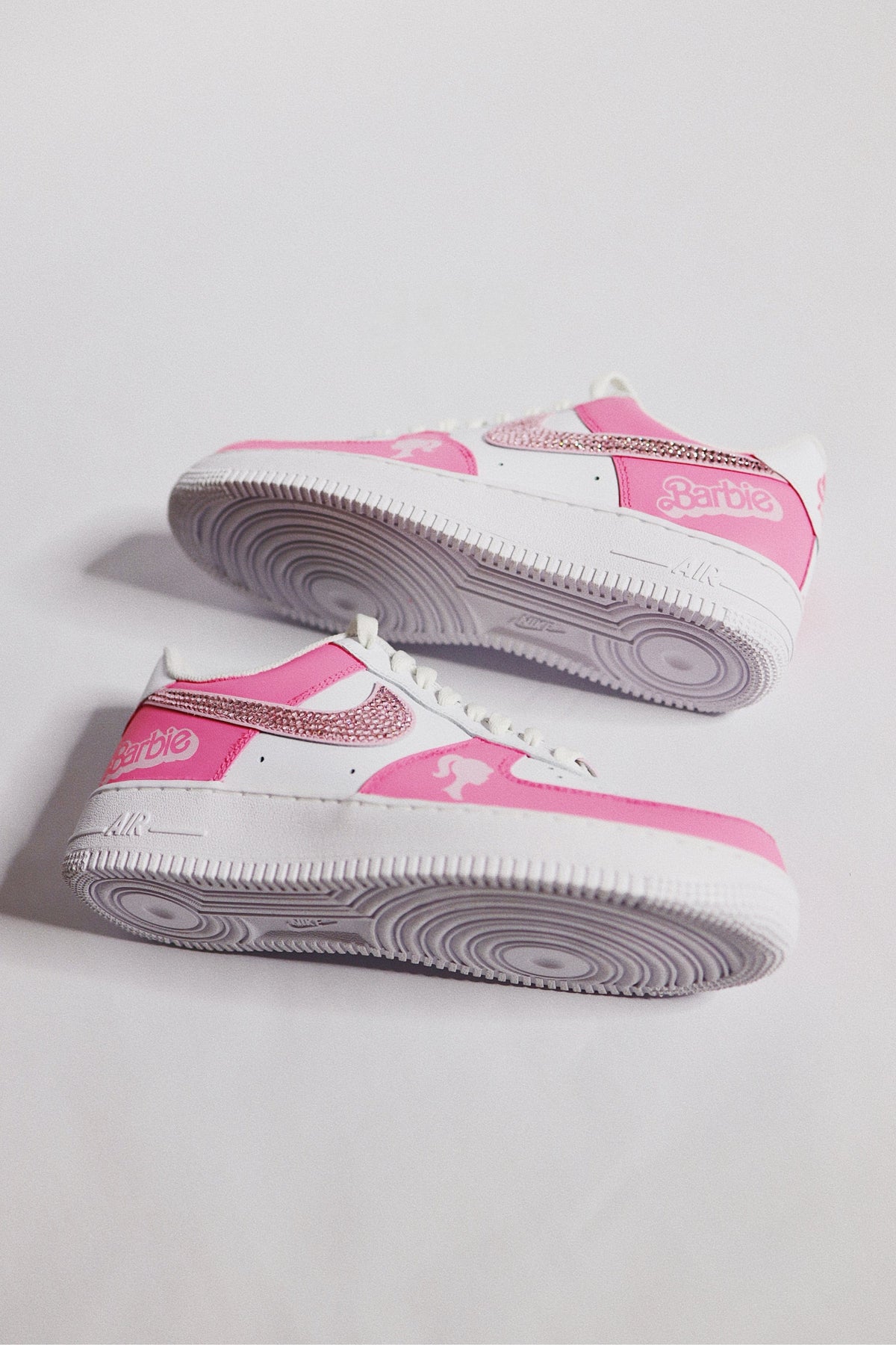 Low-Top Leather Sneaker Hot Pink Bling