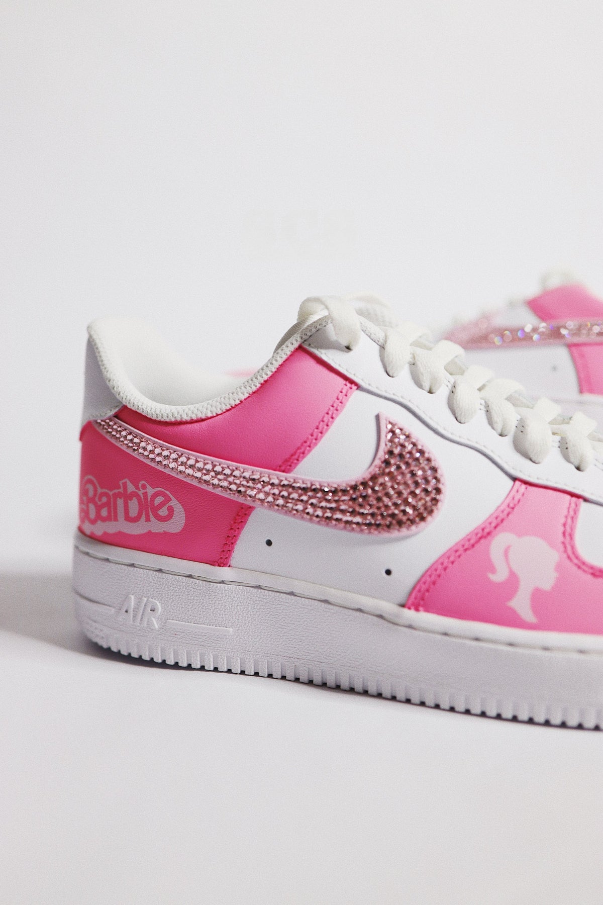 Low-Top Leather Sneaker Hot Pink Bling