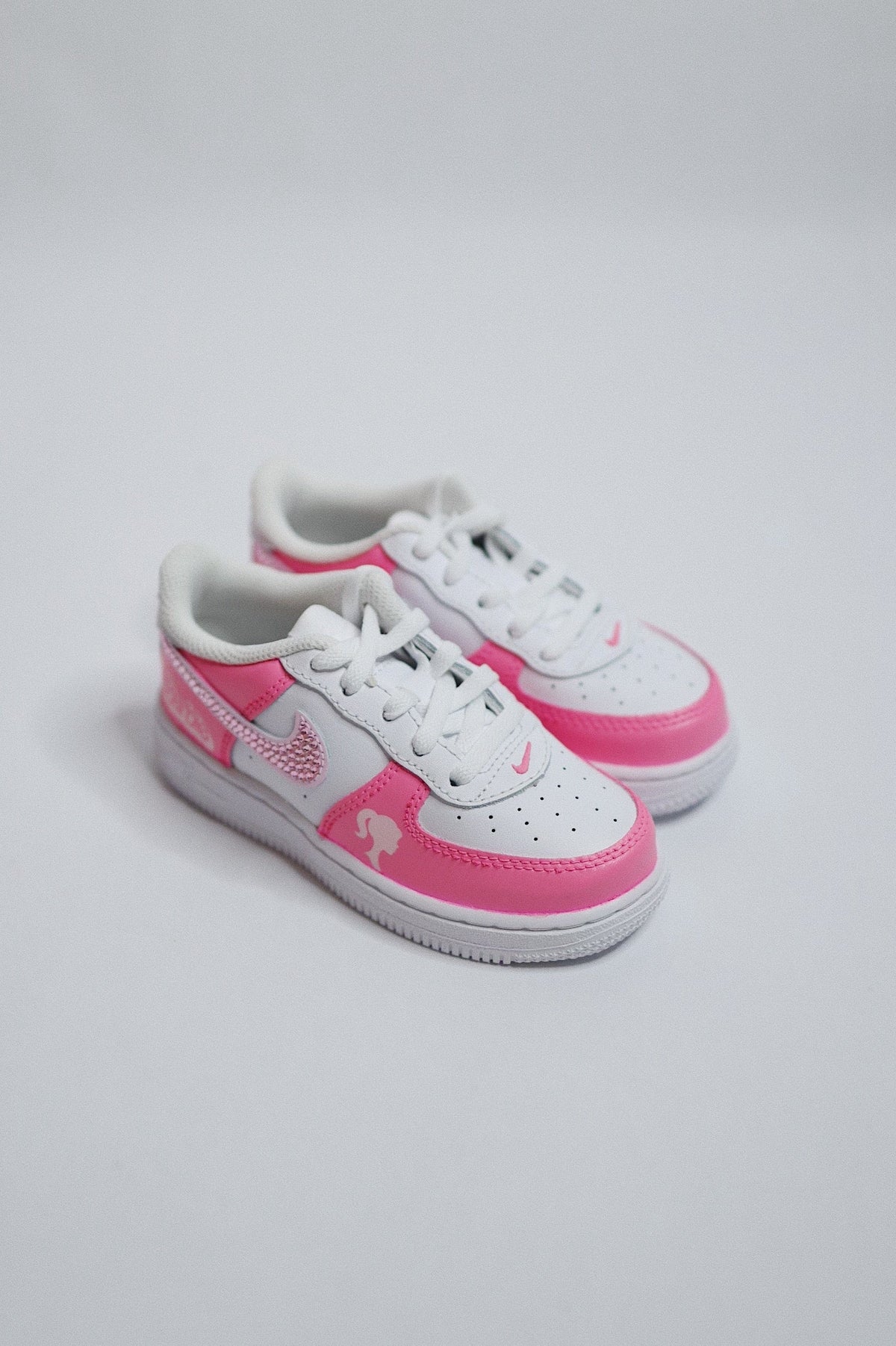 Low-Top Leather Sneaker Hot Pink Bling — Sample Pair