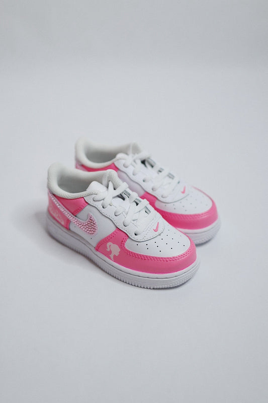 Low-Top Leather Sneaker Hot Pink Bling — Sample Pair