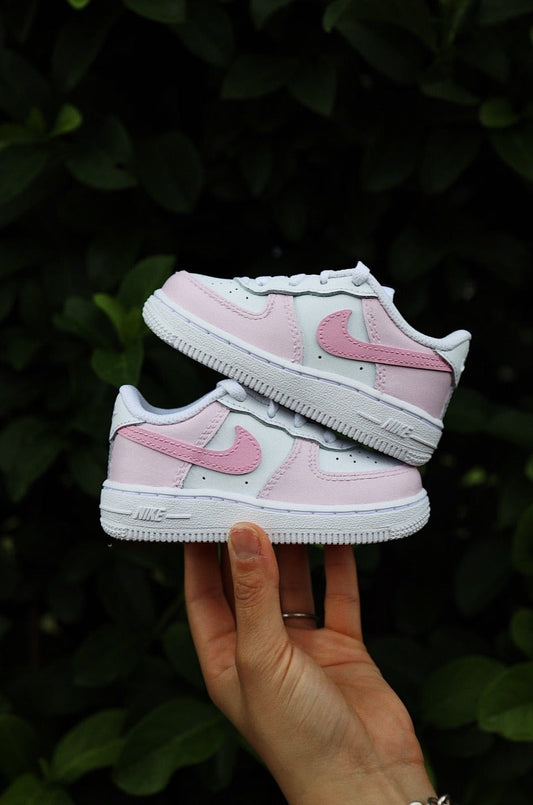 Low-Top Leather Sneaker Custom Kids Shoes Bubblegum Pink Hand Painted