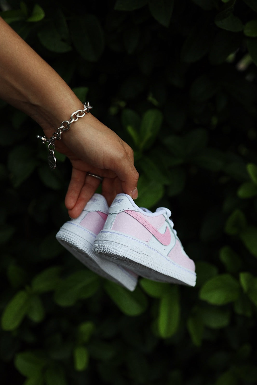 Low-Top Leather Sneaker Custom Kids Shoes Bubblegum Pink Hand Painted