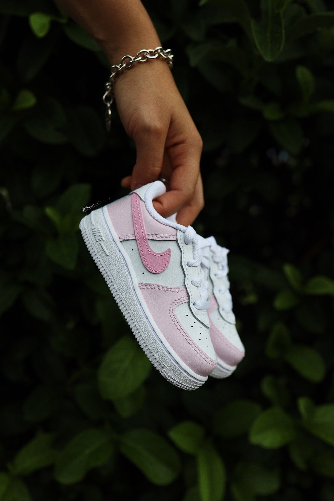 Low-Top Leather Sneaker Custom Kids Shoes Bubblegum Pink Hand Painted