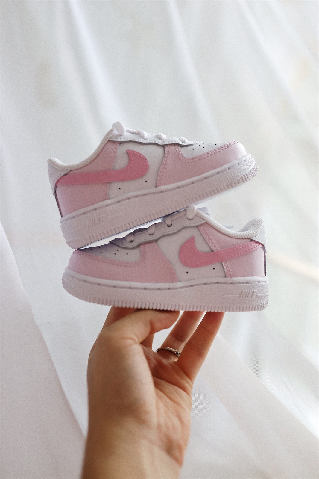 Low-Top Leather Sneaker Custom Kids Shoes Bubblegum Pink Hand Painted