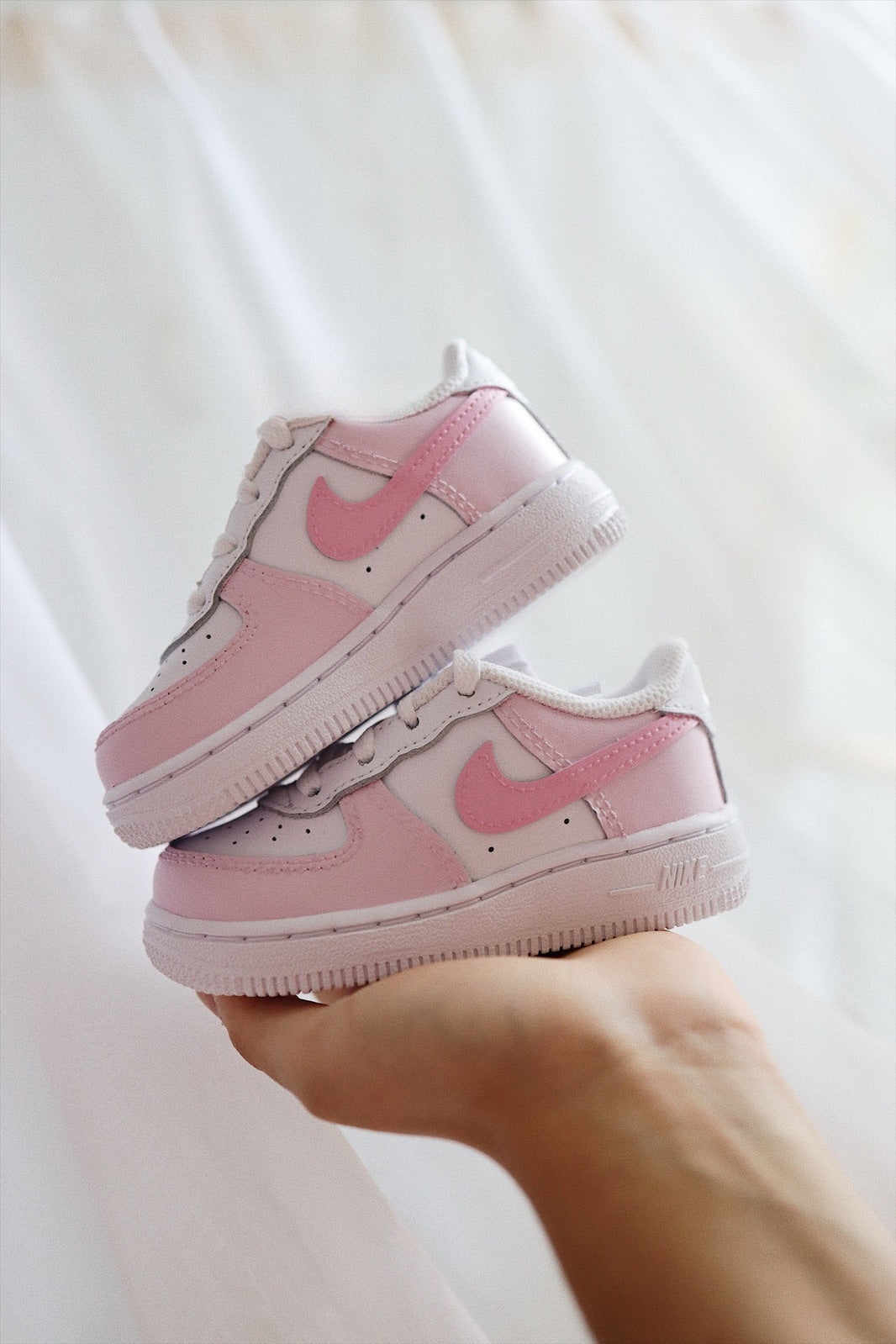 Low-Top Leather Sneaker Custom Kids Shoes Bubblegum Pink Hand Painted