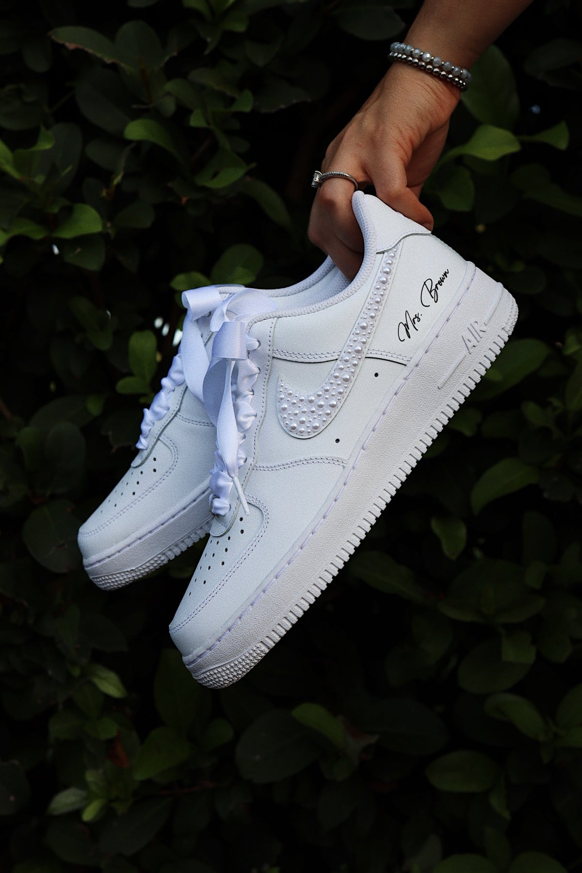 Low-Top Leather Sneaker Pearls