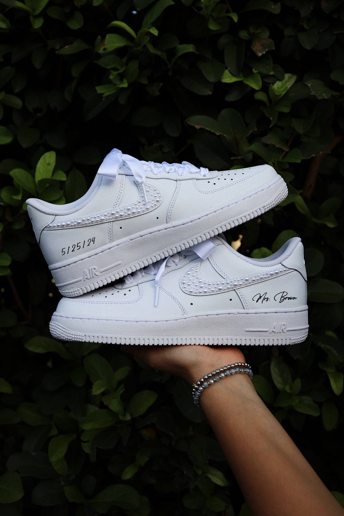 Low-Top Leather Sneaker Pearls