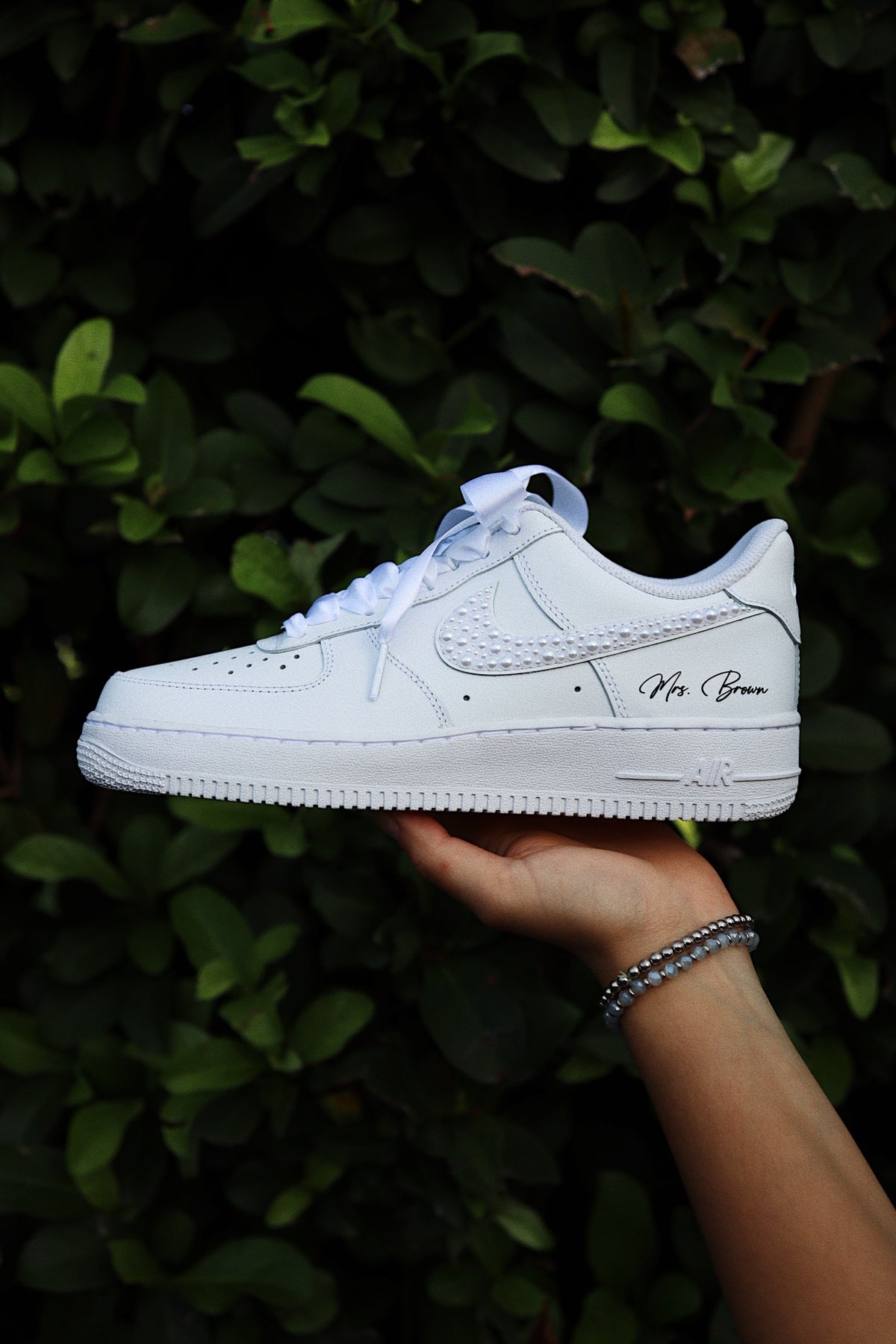 Low-Top Leather Sneaker Pearls