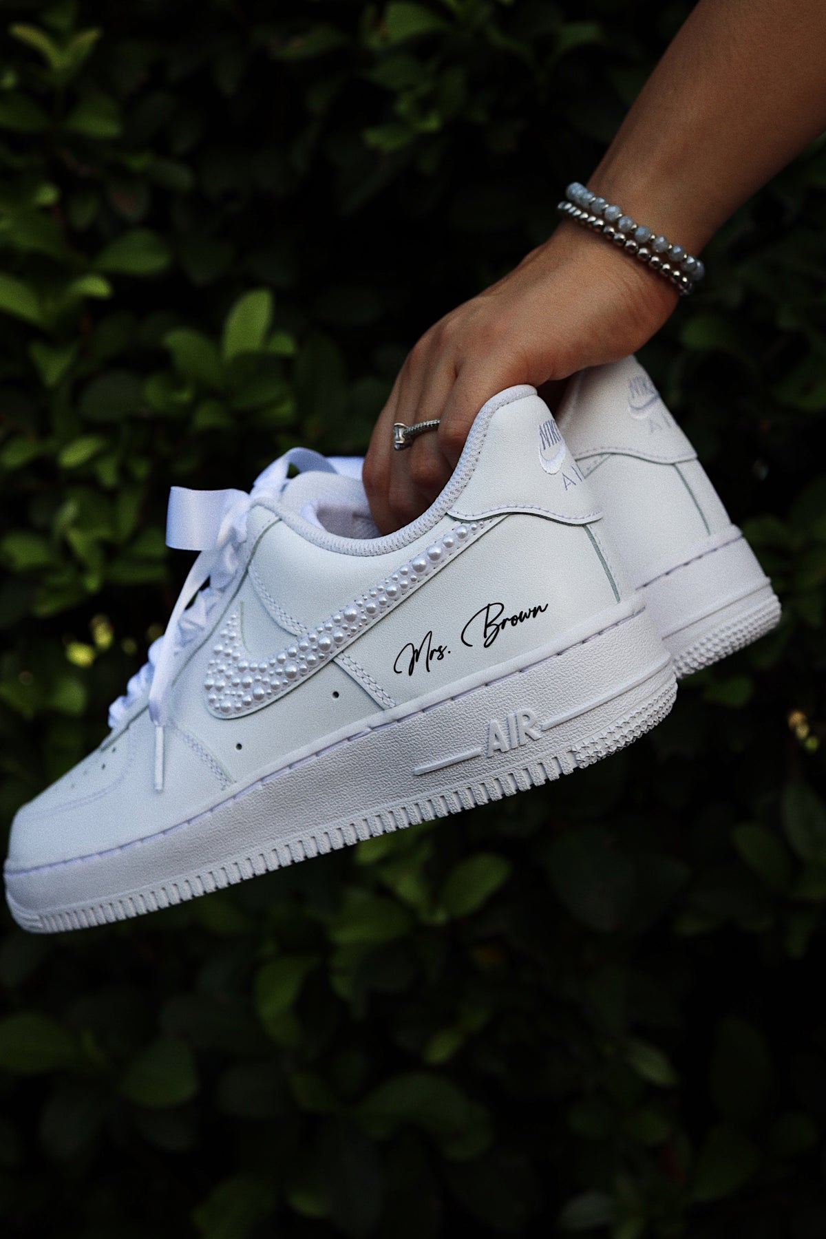 Low-Top Leather Sneaker Pearls