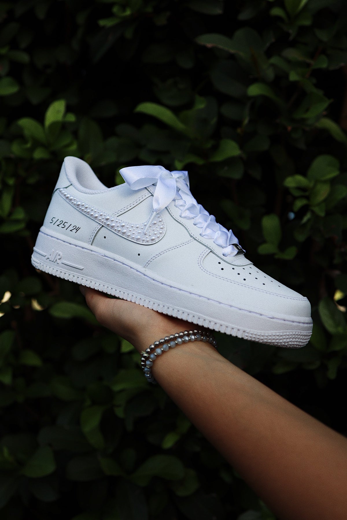 Low-Top Leather Sneaker Pearls