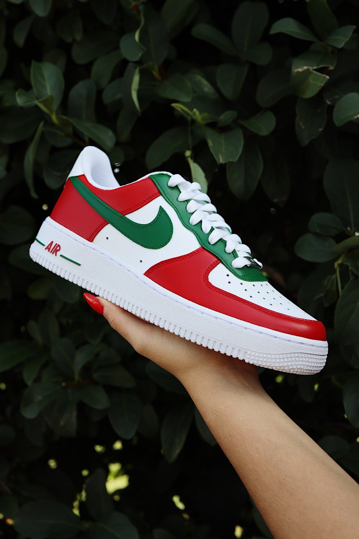 Low-Top Leather Sneaker Poinsettia