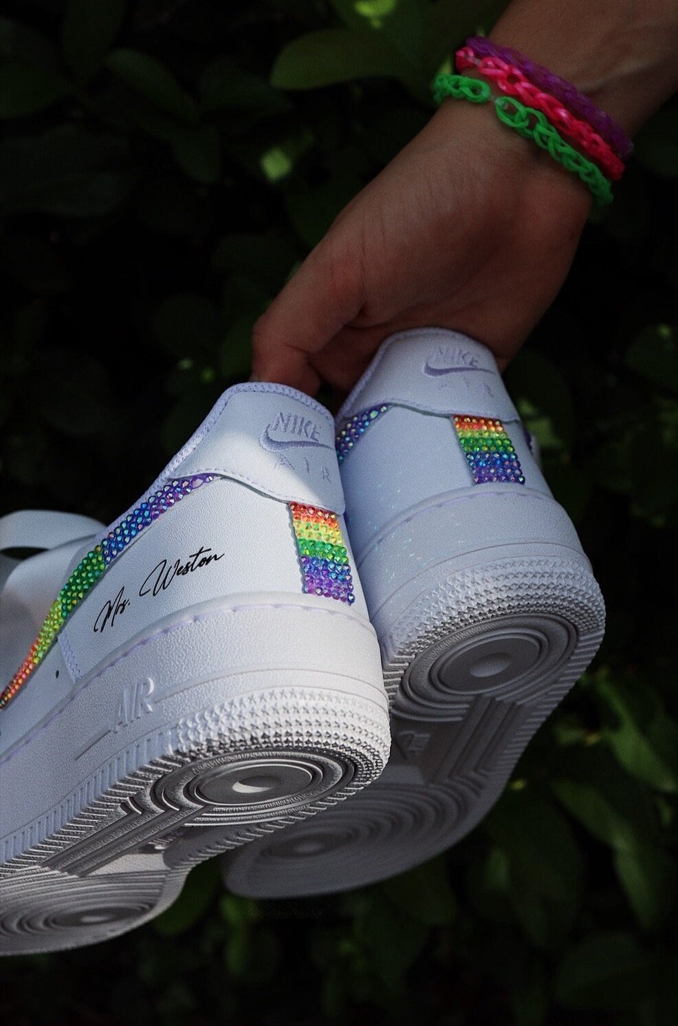 Low-Top Leather Sneaker Rainbow