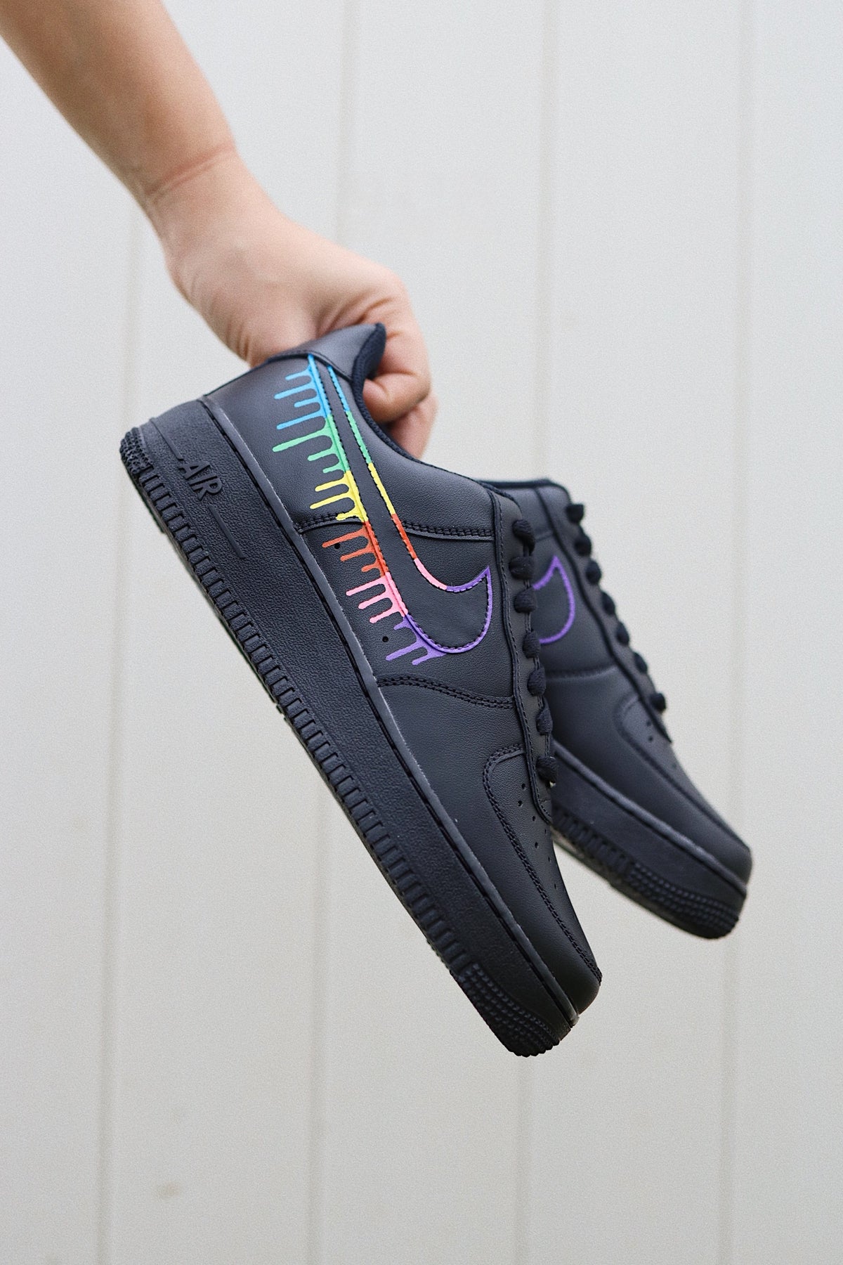 Low-Top Leather Sneaker Rainbow Drip