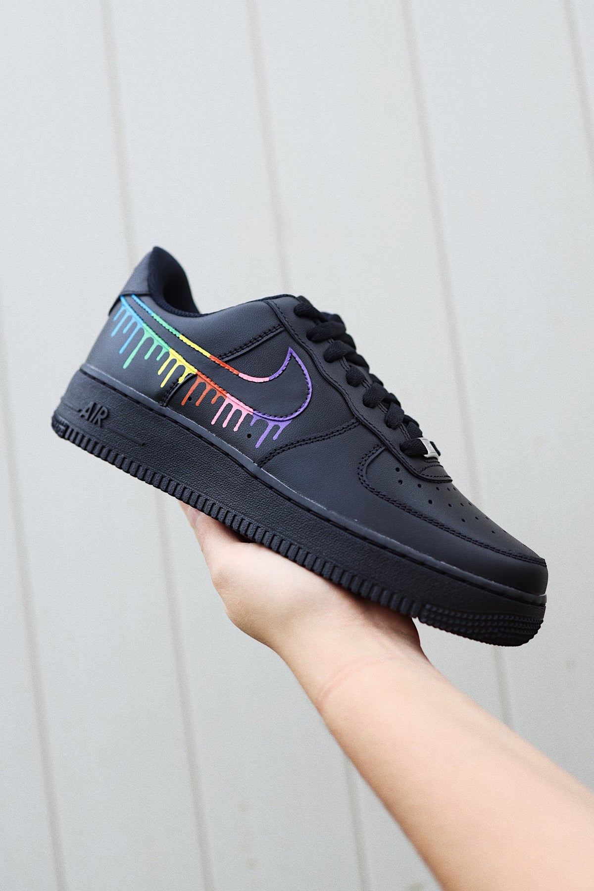 Low-Top Leather Sneaker Rainbow Drip