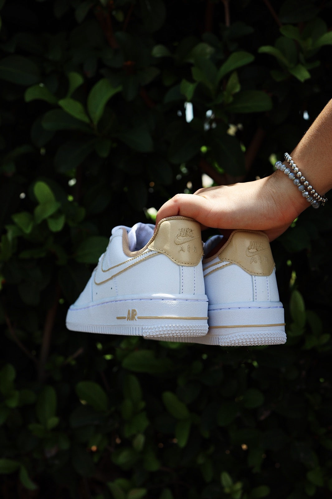 Low-Top Leather Sneaker Tan Outline