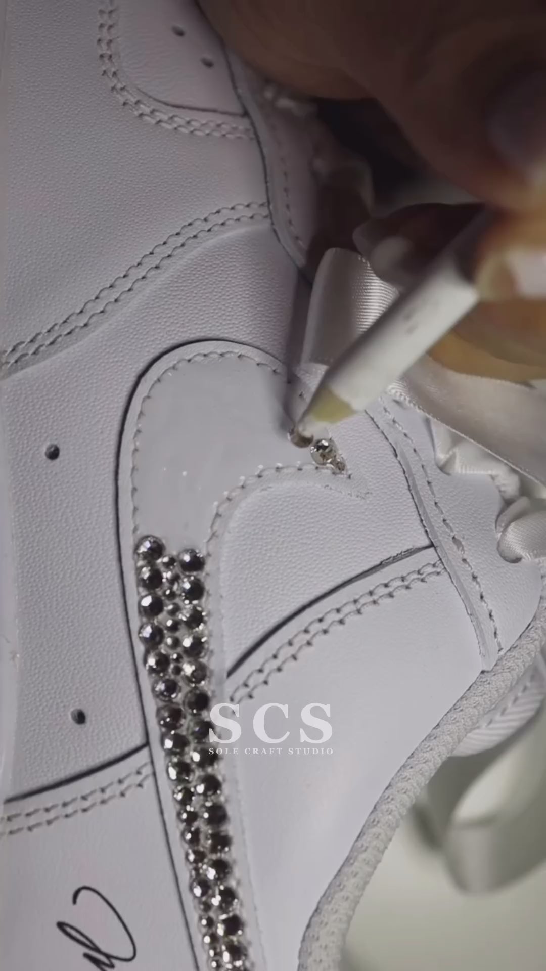 Low-Top Leather Sneaker Crystals - detail video