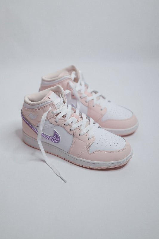 Retro High-Top Sneaker Light Pink Bling — Sample Pair