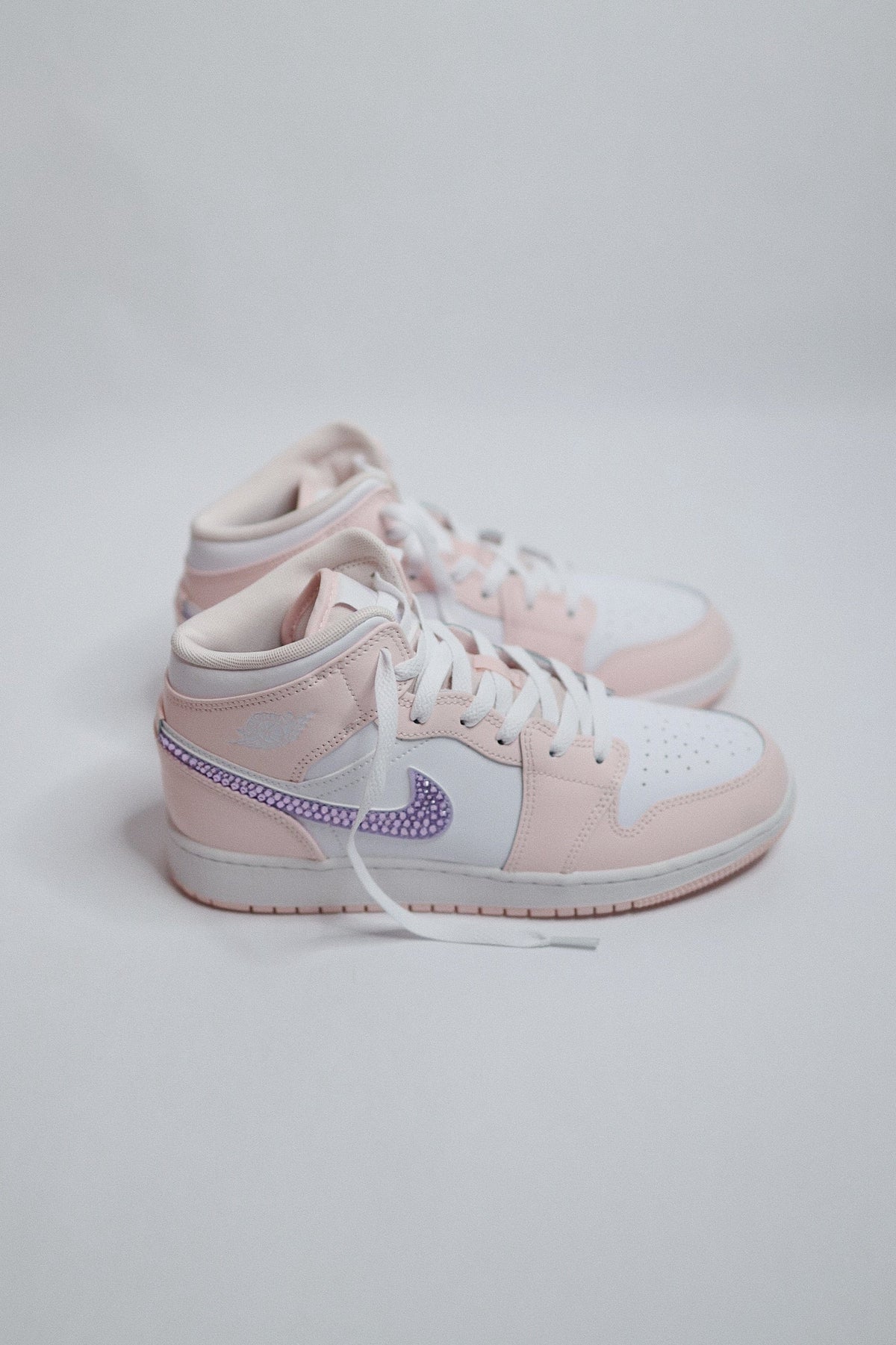 Retro High-Top Sneaker Light Pink Bling — Sample Pair
