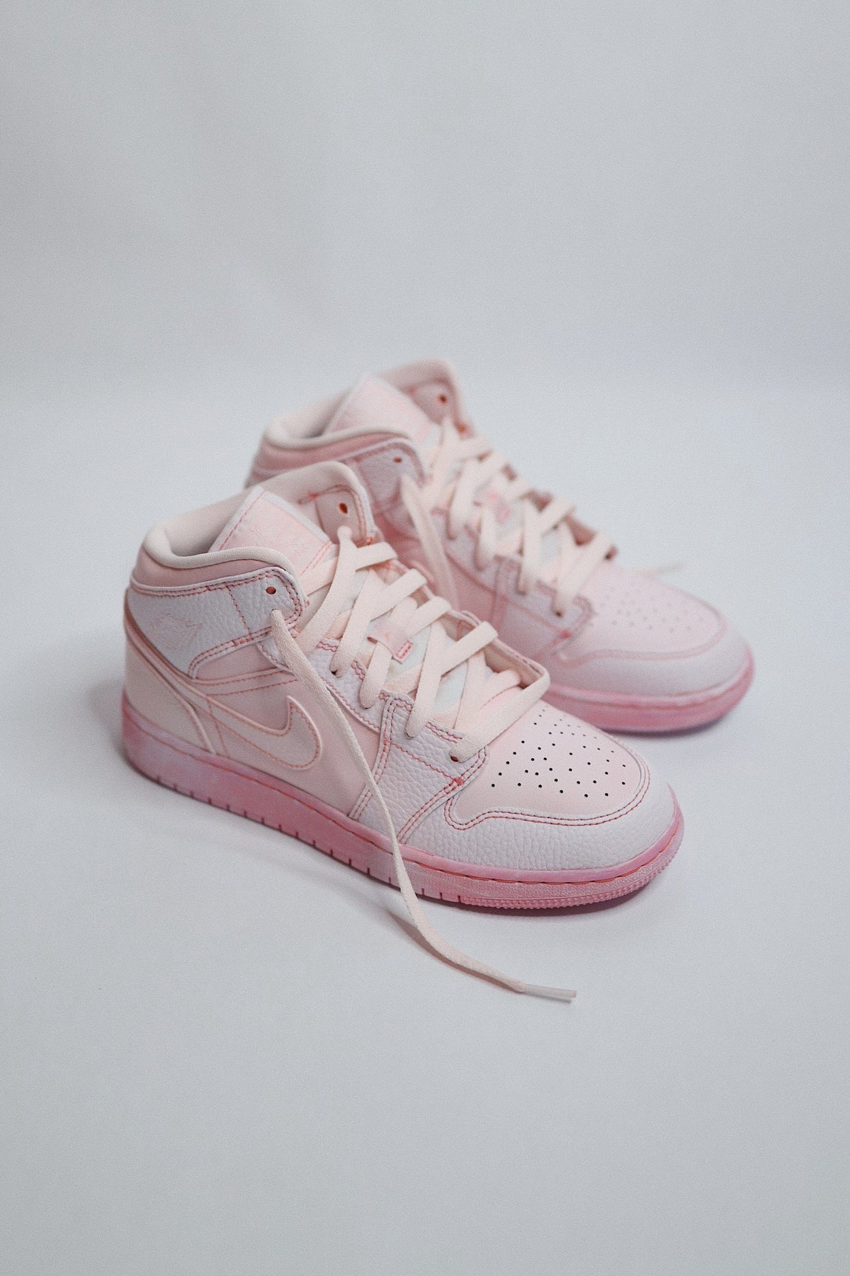 Retro High-Top Sneaker Washed Pink Dye — Sample Pair