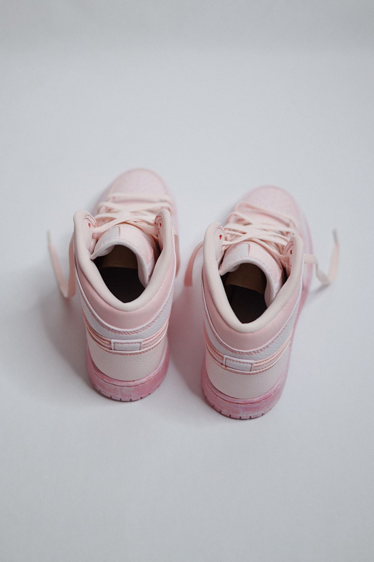 Retro High-Top Sneaker Washed Pink Dye — Sample Pair