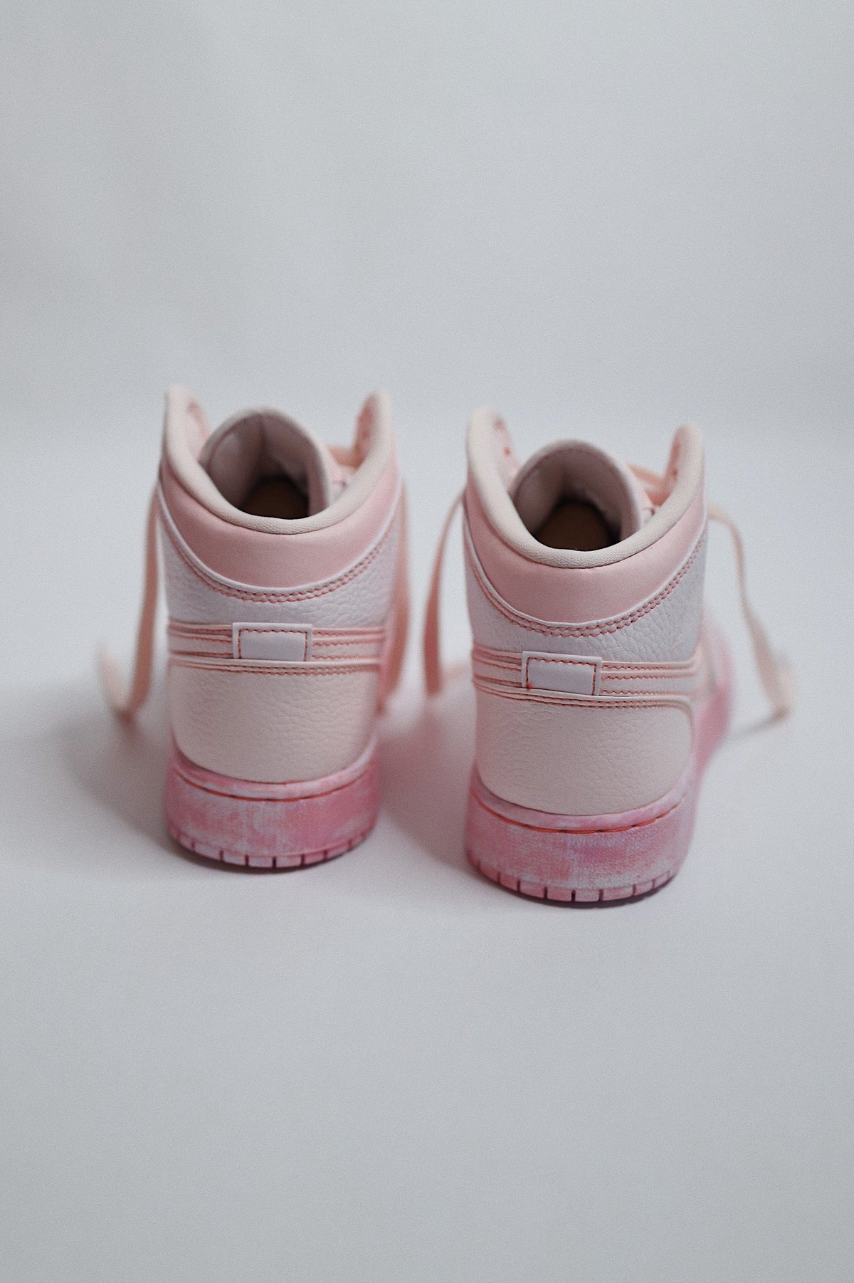 Retro High-Top Sneaker Washed Pink Dye — Sample Pair